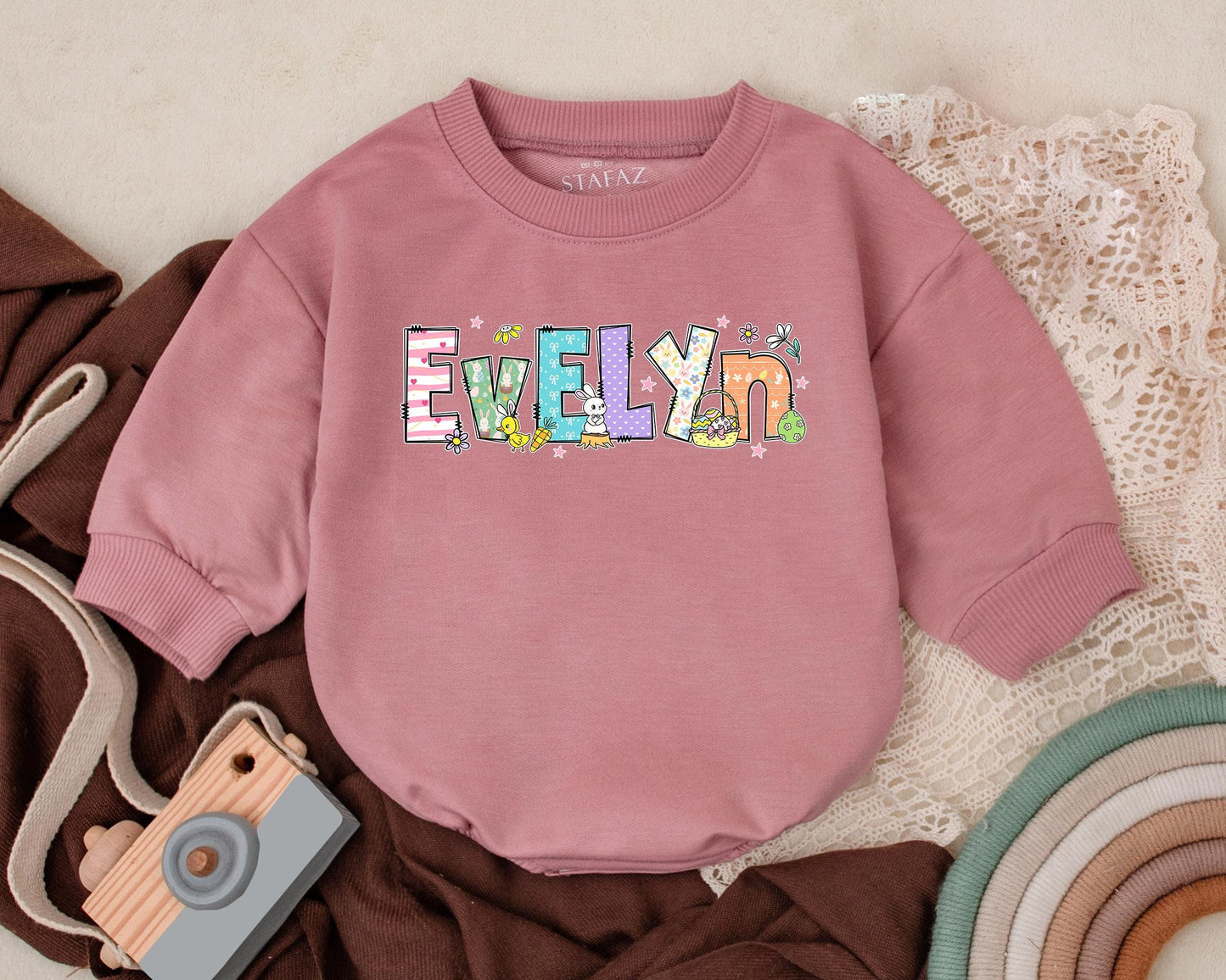 My First Easter Personalized Baby Romper Custom Name Easter Day Outfit Cute Bunny Spring Baby Shower Gift for Boys Girls