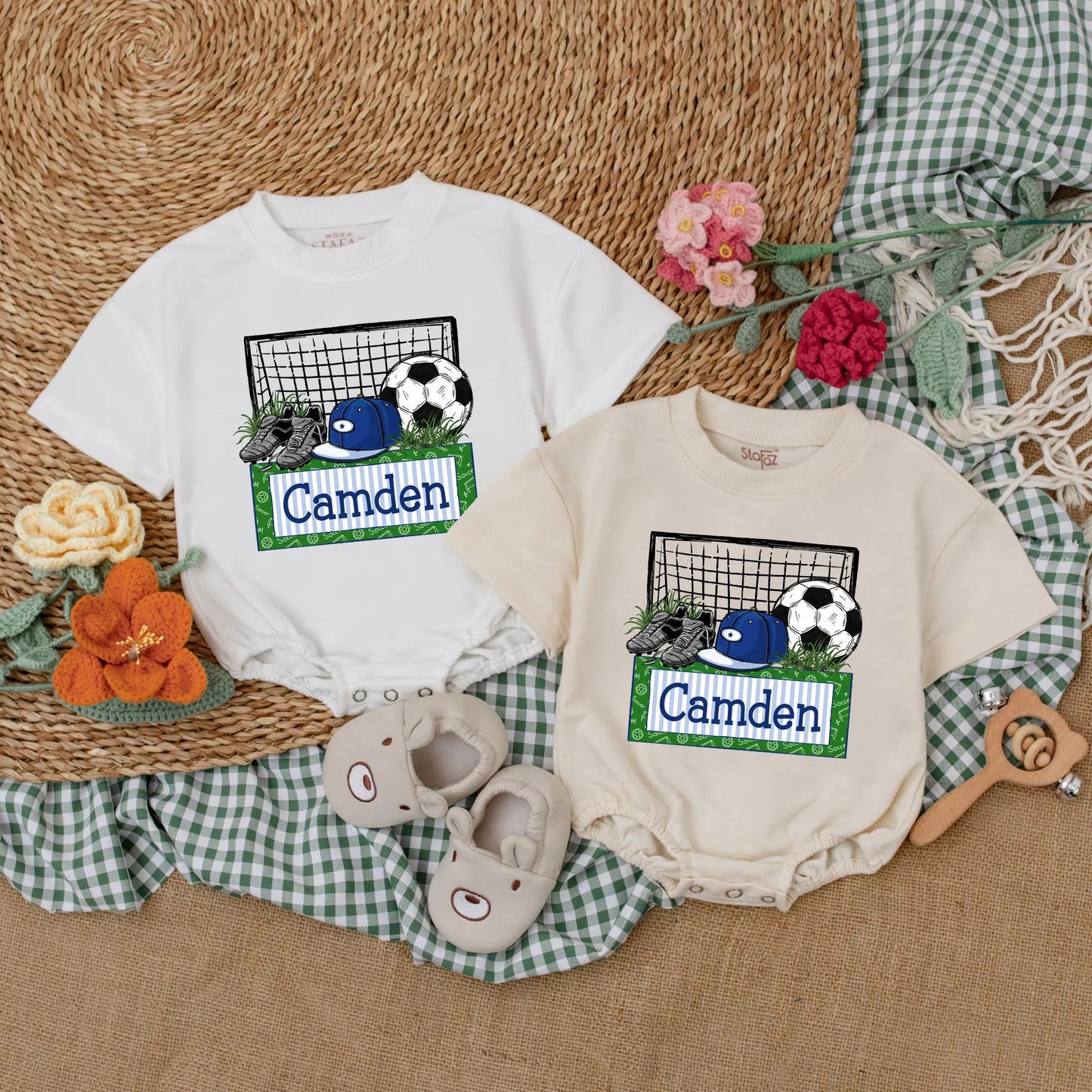 Personalized Soccer Baby Romper with Daddy Design for Gameday Cute Infant Boy Bodysuit Outfit Ideal Baby Shower Gift Football Season