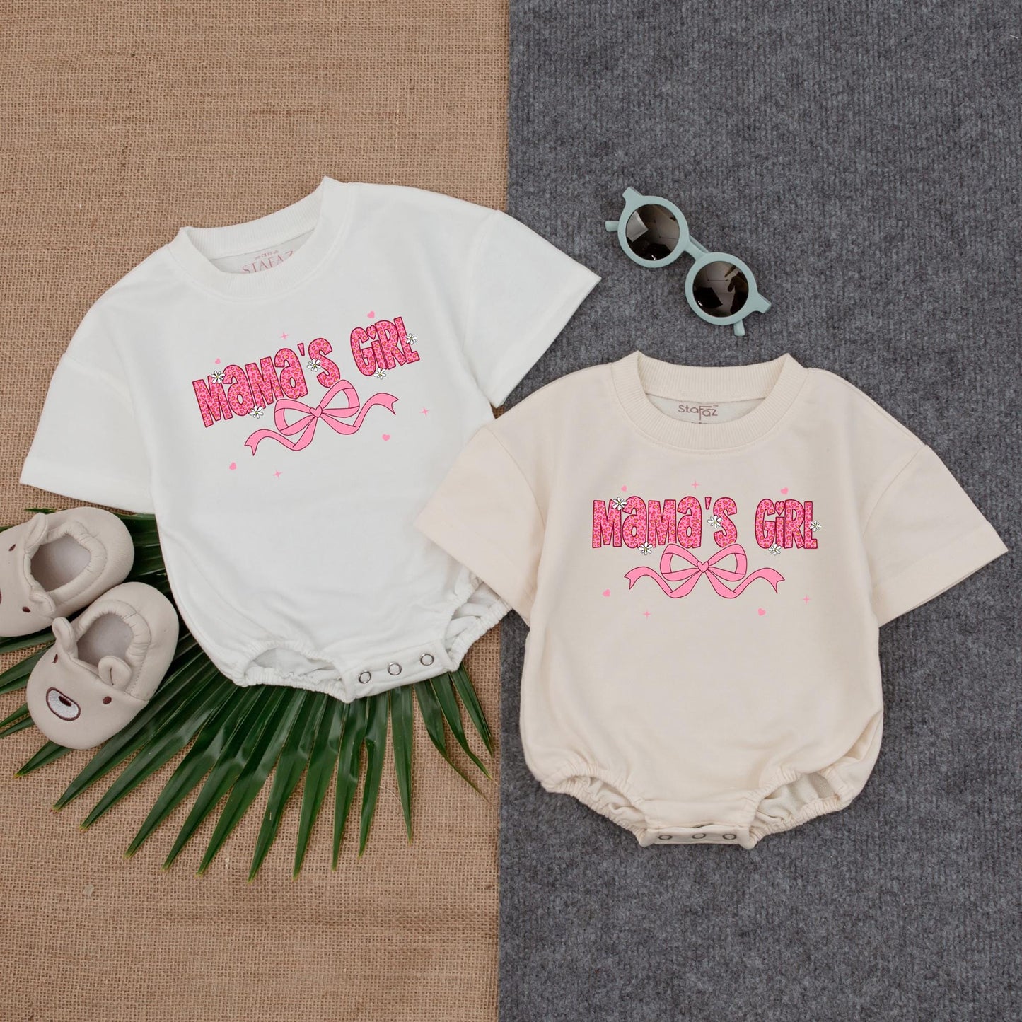 Mama's Girl Pink Bubble Romper Baby Girl Fathers Day Gift New Dad Soft T-shirt Bodysuit Little Bestie Infant Outfit