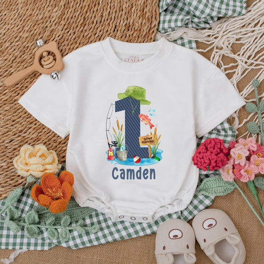Personalized Fishing Baby Romper for Boy's First Birthday Cute Fishing Outfit Baby Shower Gift O Fishally One Outfit