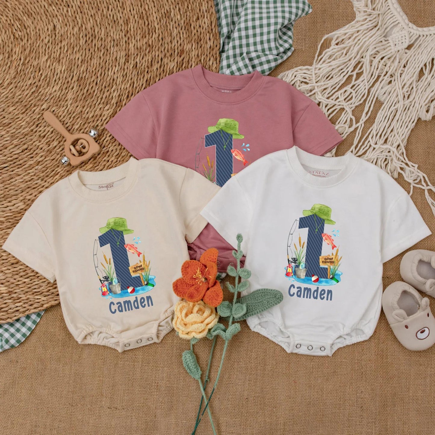 O-Fish-ially One Baby Boy Romper, Fishing Birthday Outfit, First Birthday Bodysuit Gift, Cute Fishing Theme Summer Clothes