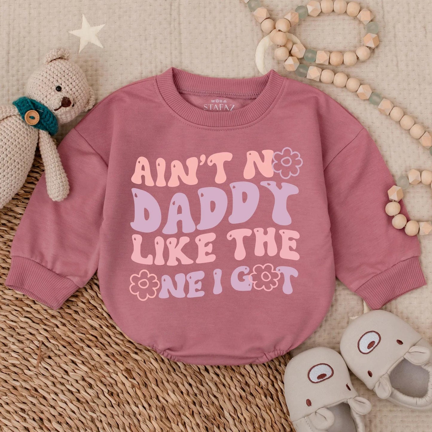 Ain't No Daddy Like Mine Bubble Romper Sweet Floral Baby Shirt Newborn Coming Home Outfit Perfect New Dad Gift