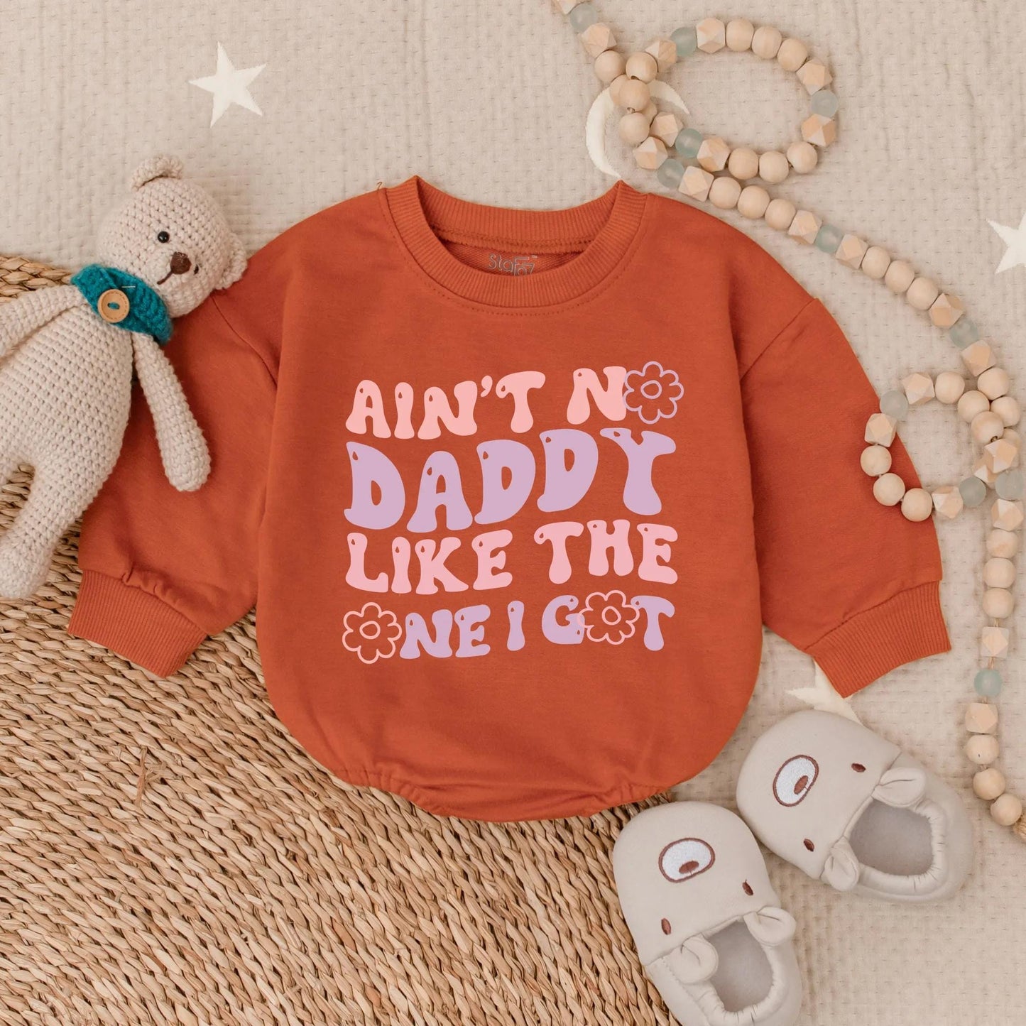 Ain't No Daddy Like Mine Bubble Romper Sweet Floral Baby Shirt Newborn Coming Home Outfit Perfect New Dad Gift