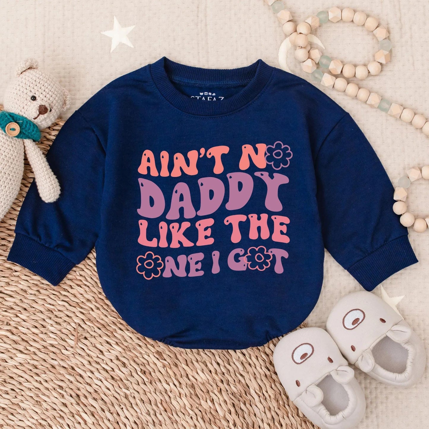 Ain't No Daddy Like Mine Bubble Romper Sweet Floral Baby Shirt Newborn Coming Home Outfit Perfect New Dad Gift