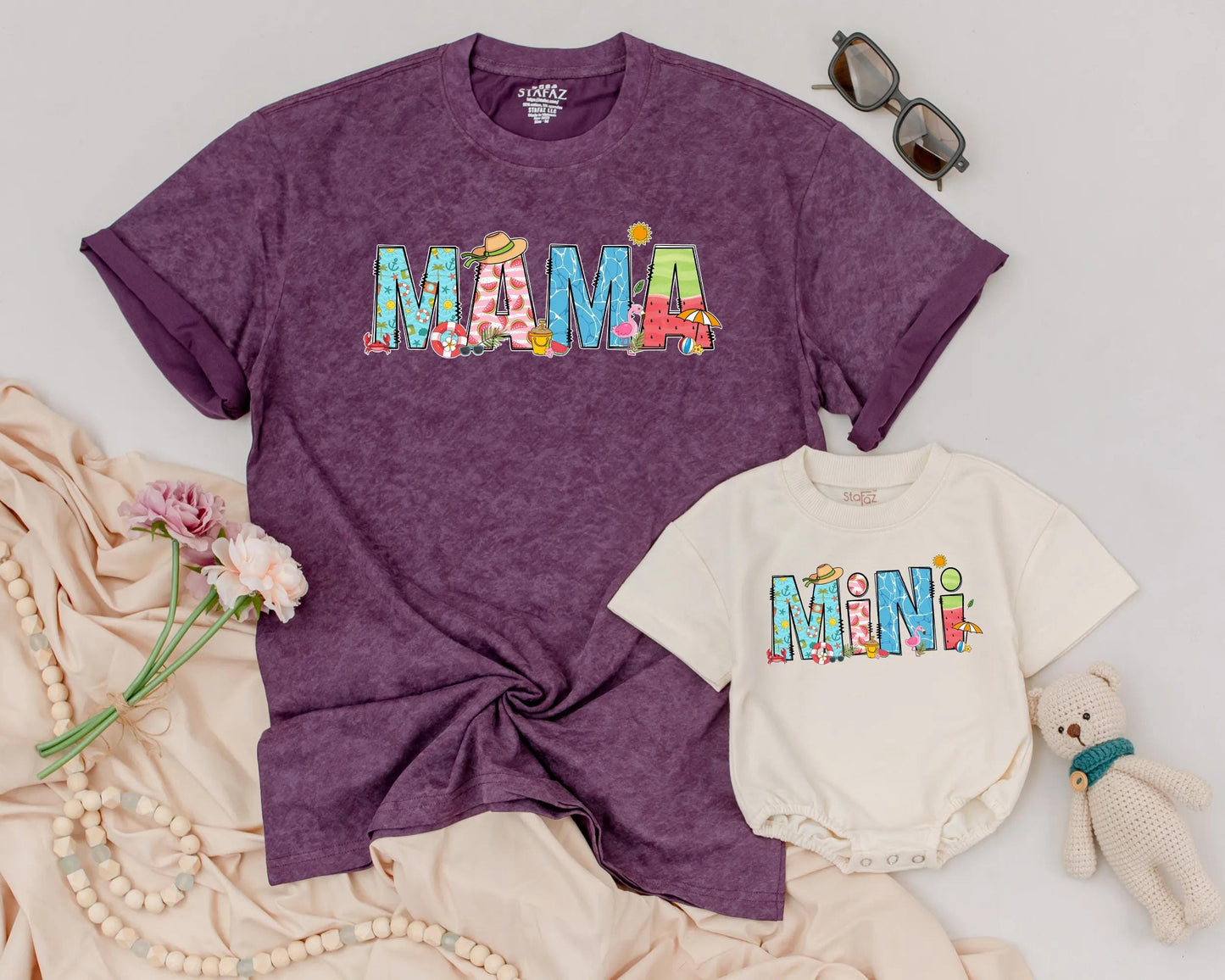 Mama & Mini Matching Tropical Getaway Shirts: Mom and Daughter Beach Vacation Tees Cute Summer Outfit Family Matching Mother's Day Gift 135 chars