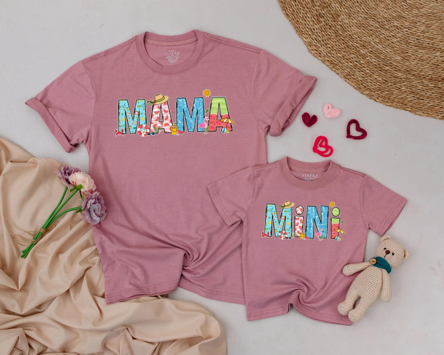 Mama & Mini Matching Tropical Getaway Shirts: Mom and Daughter Beach Vacation Tees Cute Summer Outfit Family Matching Mother's Day Gift 135 chars
