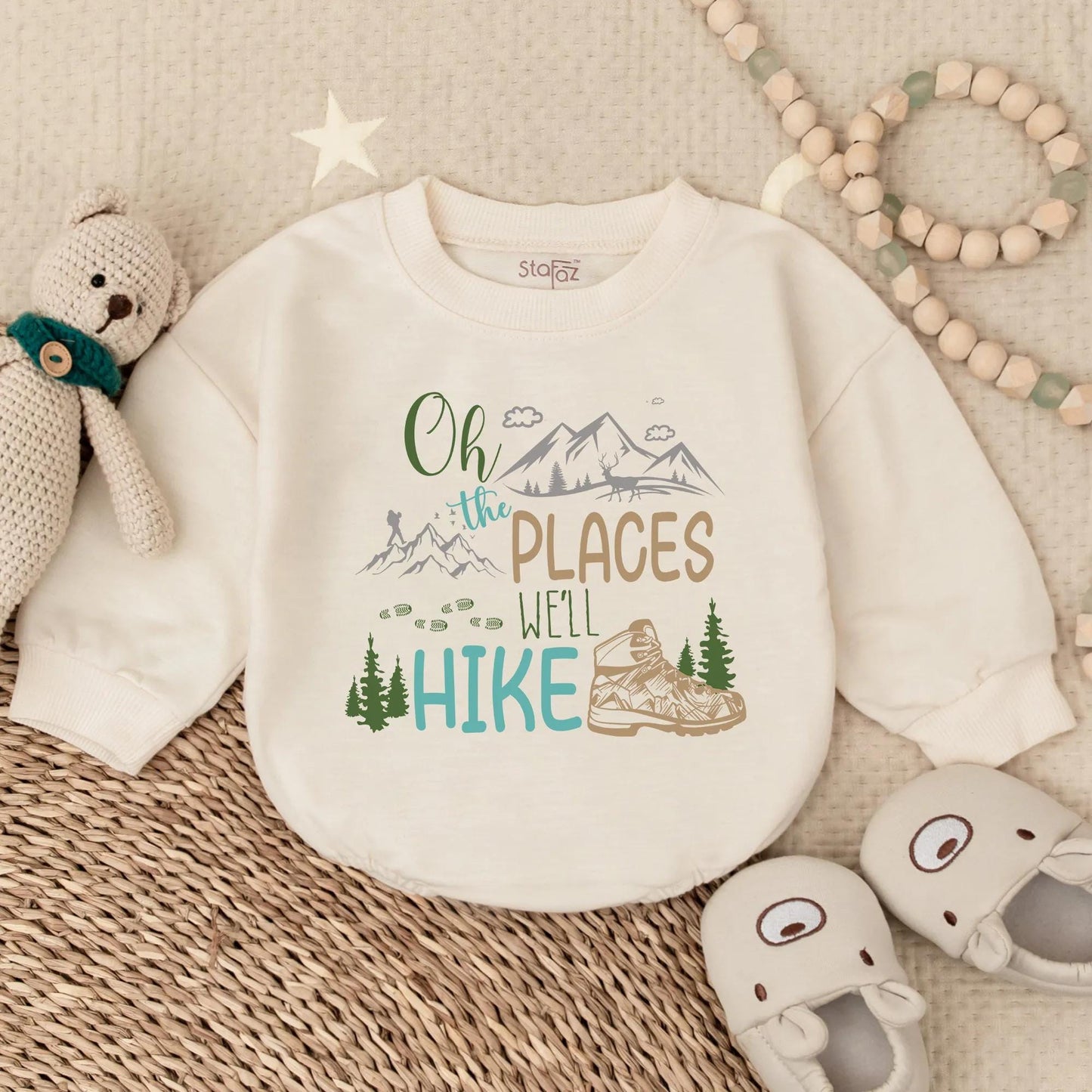 Hiking Baby Bubble Romper, Lover Adventure Baby Shower Gift, Outdoor Baby Outfit, Camping Baby Outfit for Your Little Explorer