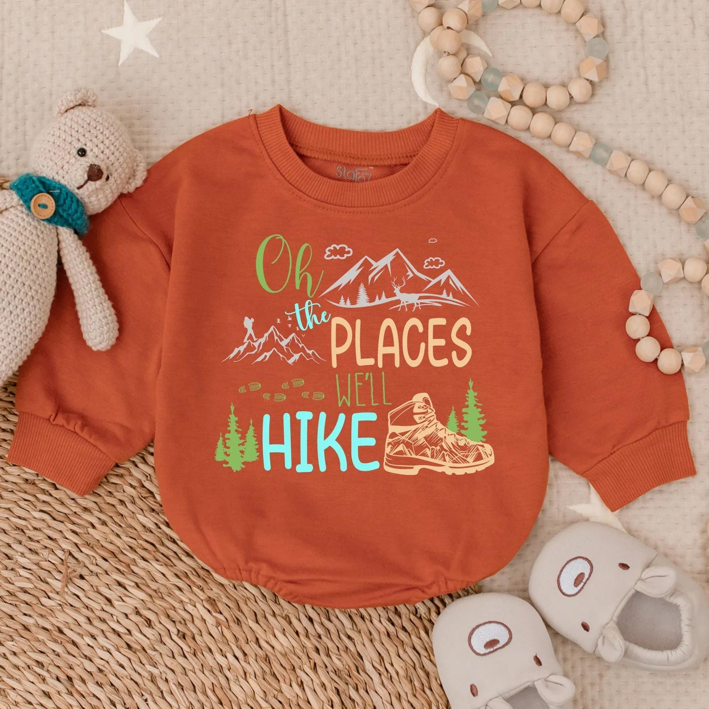 Hiking Baby Bubble Romper, Lover Adventure Baby Shower Gift, Outdoor Baby Outfit, Camping Baby Outfit for Your Little Explorer