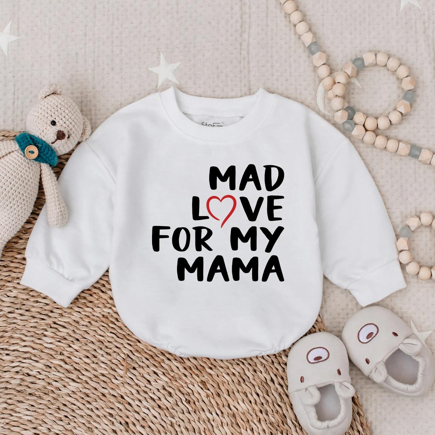 Mad Love for My Mama Bubble Romper Sweet First Mother's Day Baby Clothes Newborn Gift for New Moms