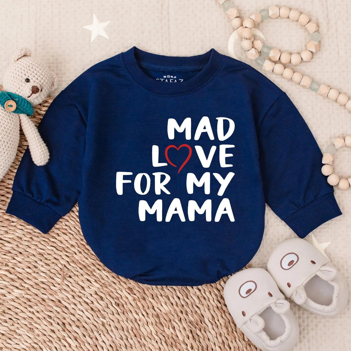 Mad Love for My Mama Bubble Romper Sweet First Mother's Day Baby Clothes Newborn Gift for New Moms