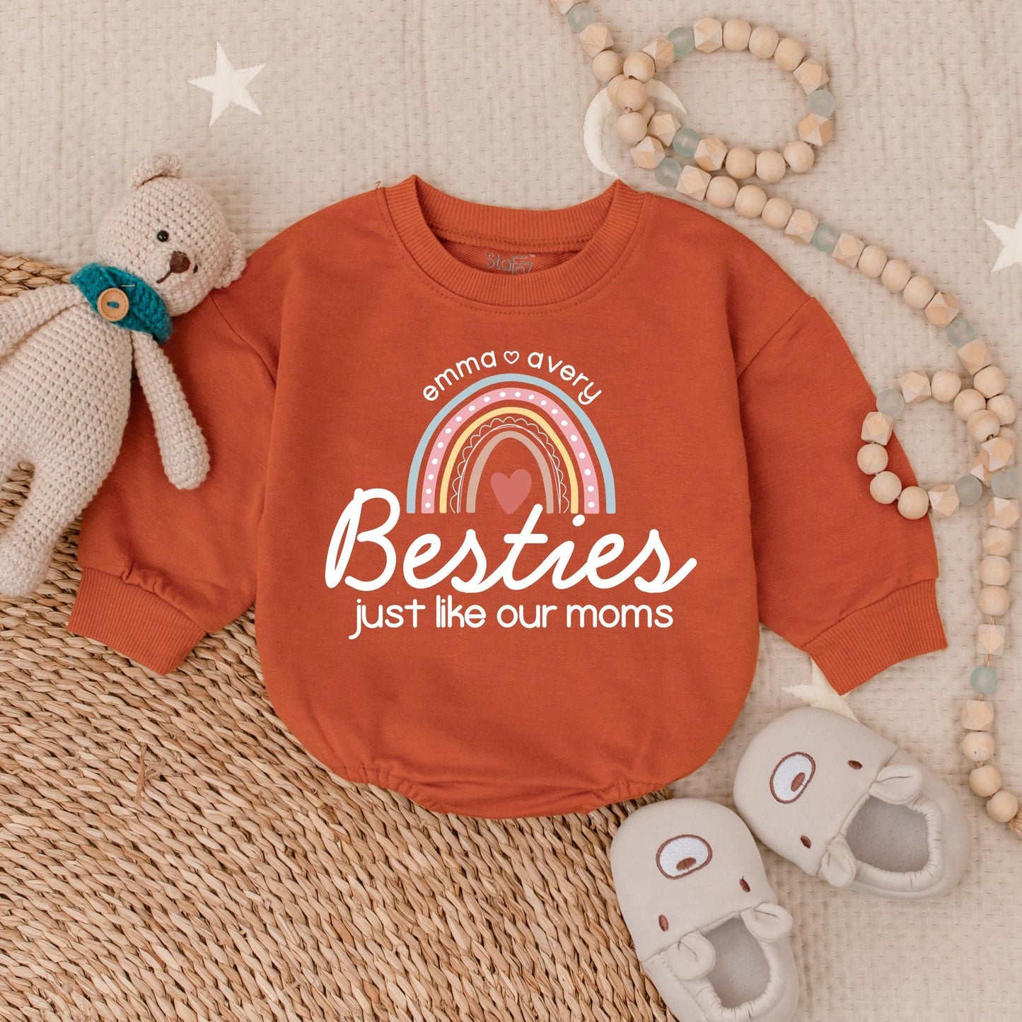 Friends Newborn Bodysuit Best Friend Baby Outfit New Mom Gift Matching Newborn Baby Shower Gift
