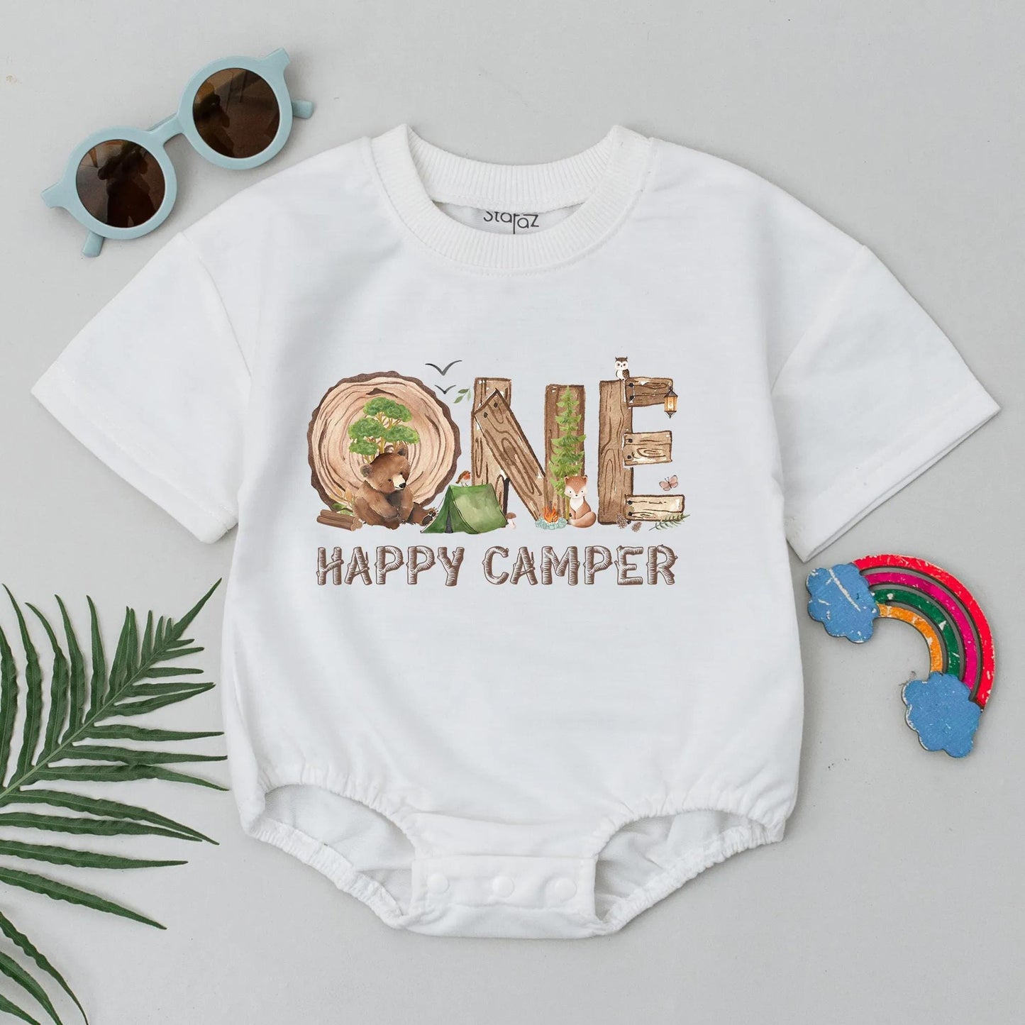 Personalized One Happy Camper Family T-Shirts - 1st Birthday Camping Outfit Boy/Girl, Happy Camper Tees, Camp Party