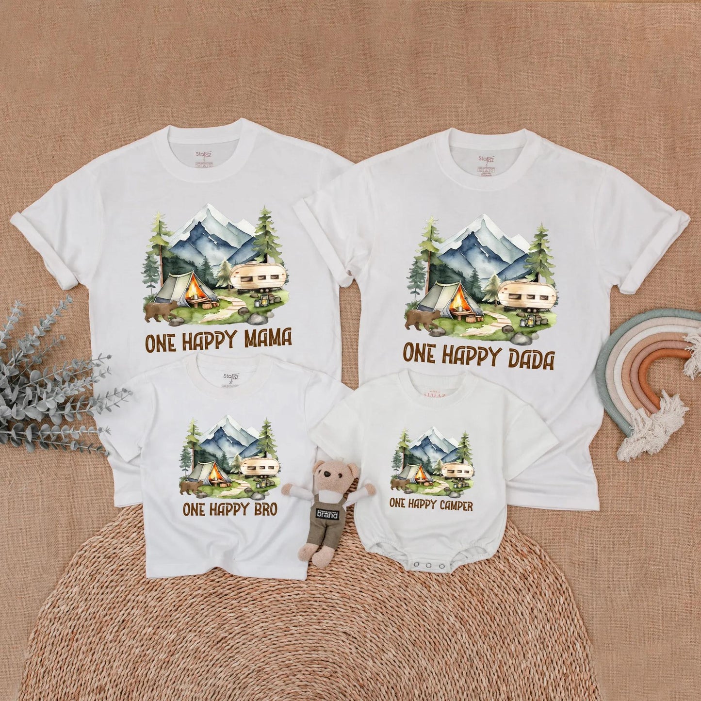One Happy Camper 1st Birthday Matching Family Shirts | Camping First Birthday Outfit Boy, Adventure Theme, Outdoor Party, Summer Trip