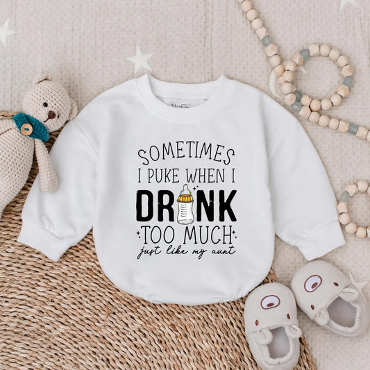 Sometimes I Puke Funny Baby Bodysuit Gift from Favorite Auntie Baby Shower Outfit