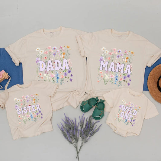 Matching Boho Wild One Wildflower 1st Birthday Girl Shirts Family Outfit, Daddy, Mom, The Wild One First, Birthday Party