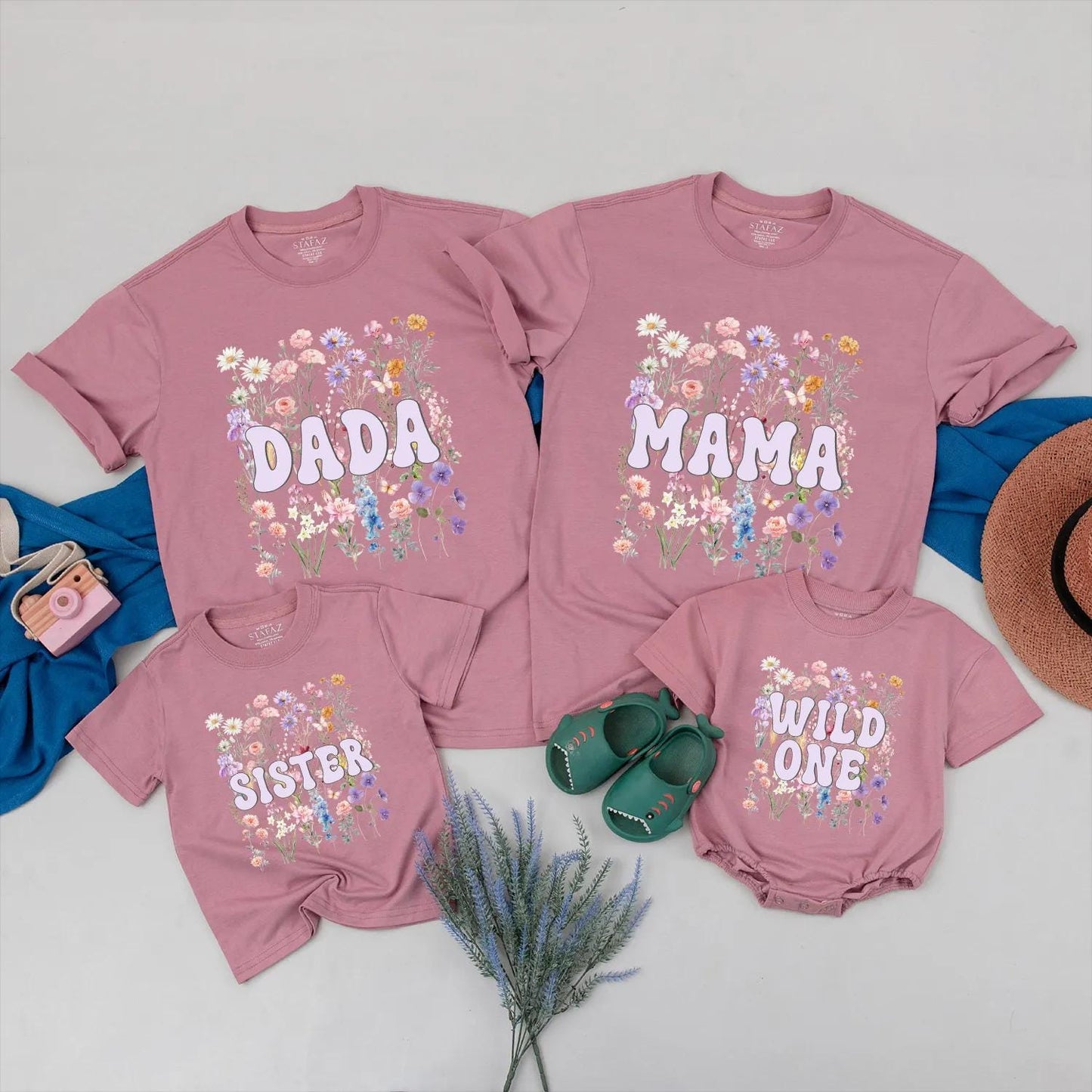 Matching Boho Wild One Wildflower 1st Birthday Girl Shirts Family Outfit, Daddy, Mom, The Wild One First, Birthday Party