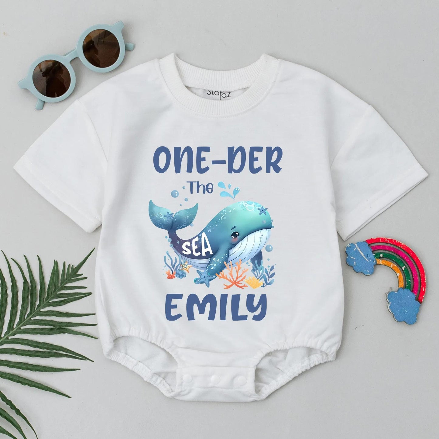 Personalized Oneder The Sea Birthday T-Shirts Mermaid Party Outfit First Birthday Boy Romper Ocean Sea Gifts