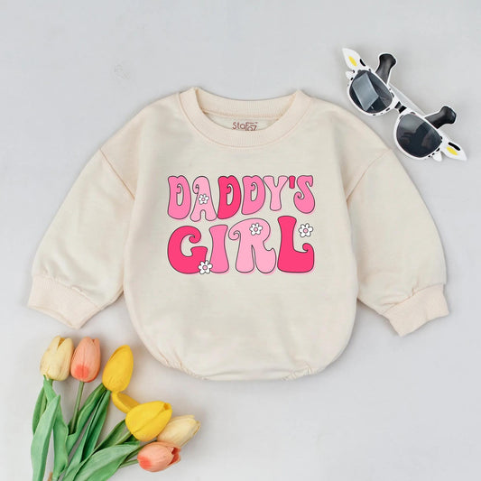 Daddy's Girl Retro Romper Groovy Newborn Bodysuit Baby Shower Gift Infant Clothes Cute Baby Girl Outfit