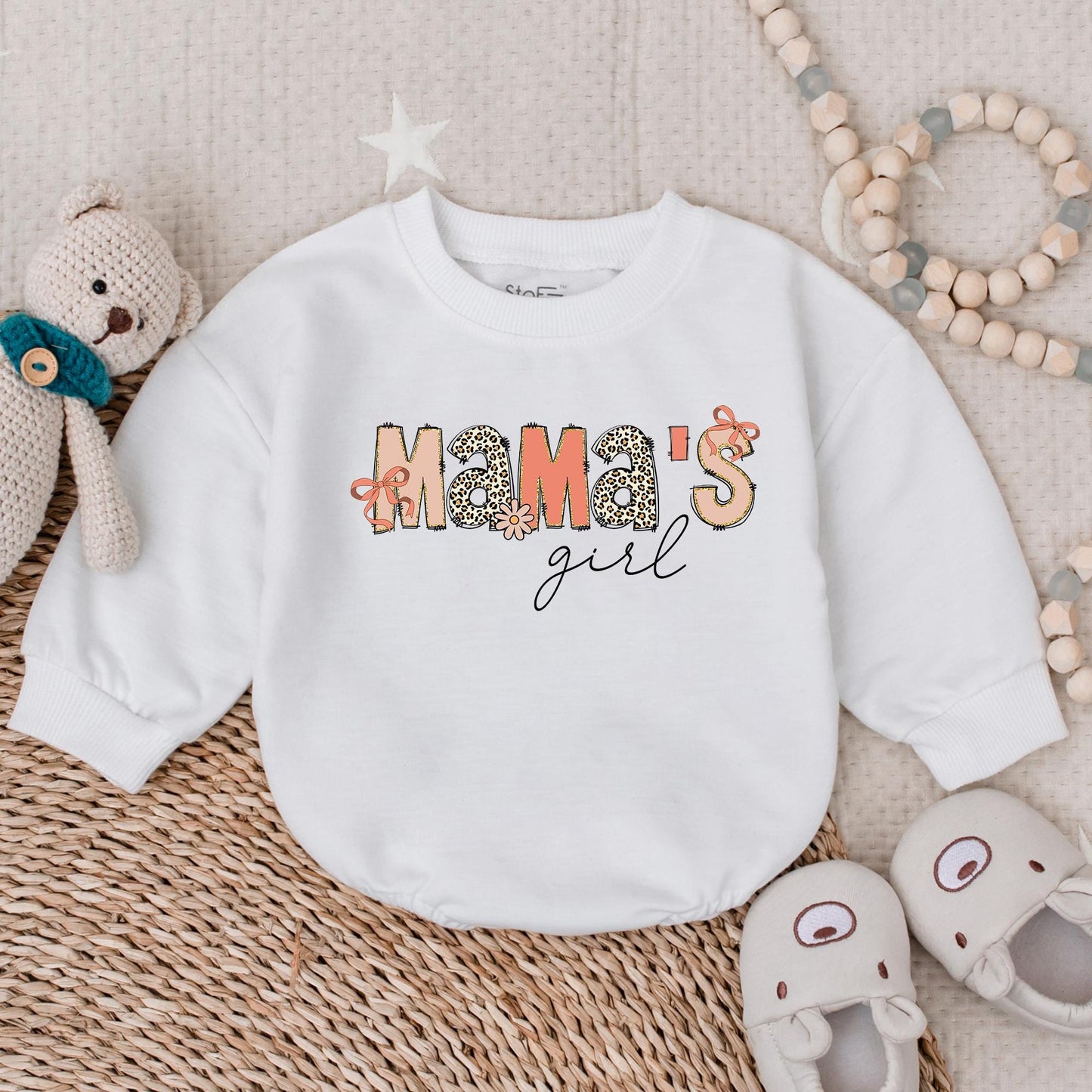 Mama's Girl Checker Bubble Romper Adorable Baby Girl Clothes Sweet Mother's Day Gift for Mommy's Little Bestie