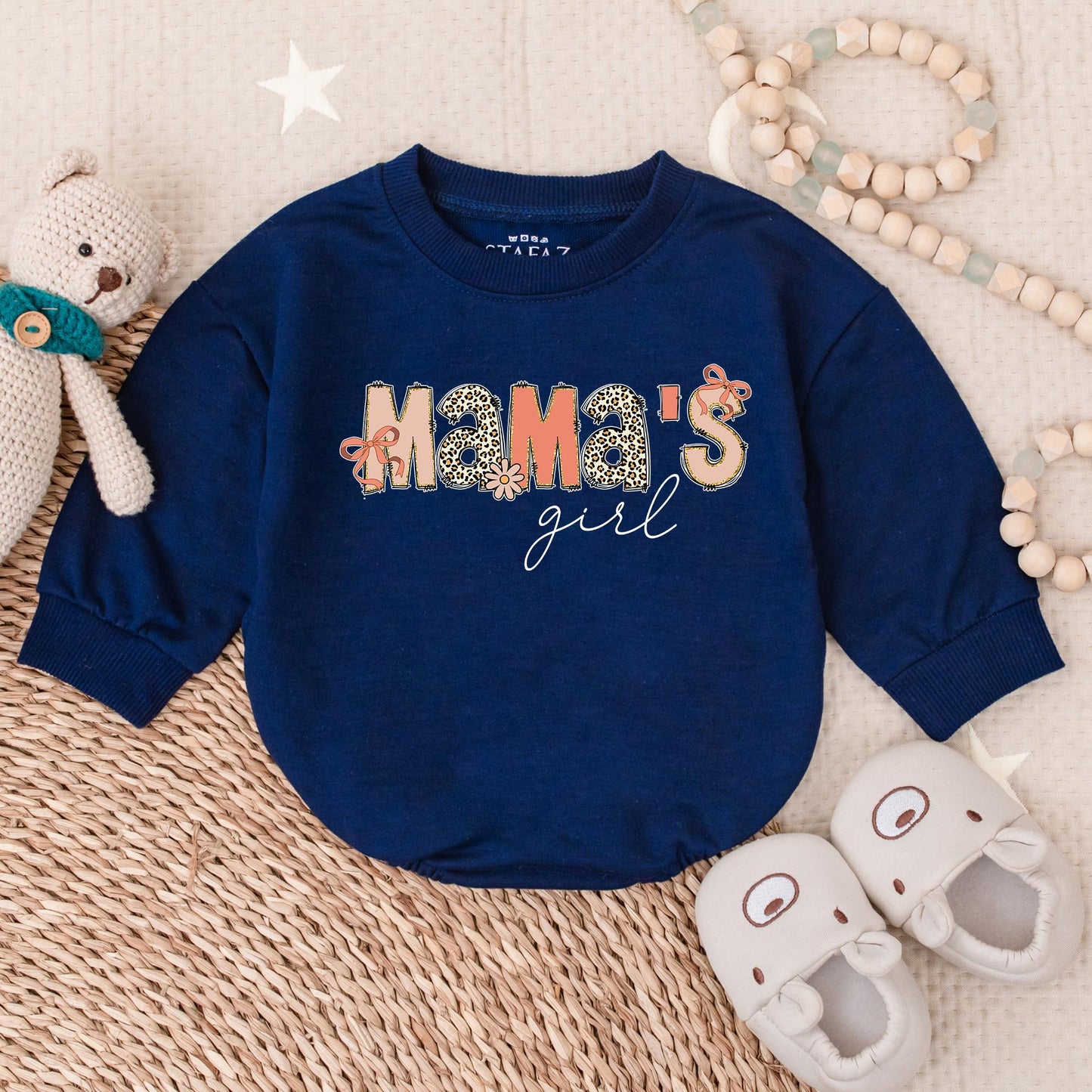 Mama's Girl Checker Bubble Romper Adorable Baby Girl Clothes Sweet Mother's Day Gift for Mommy's Little Bestie