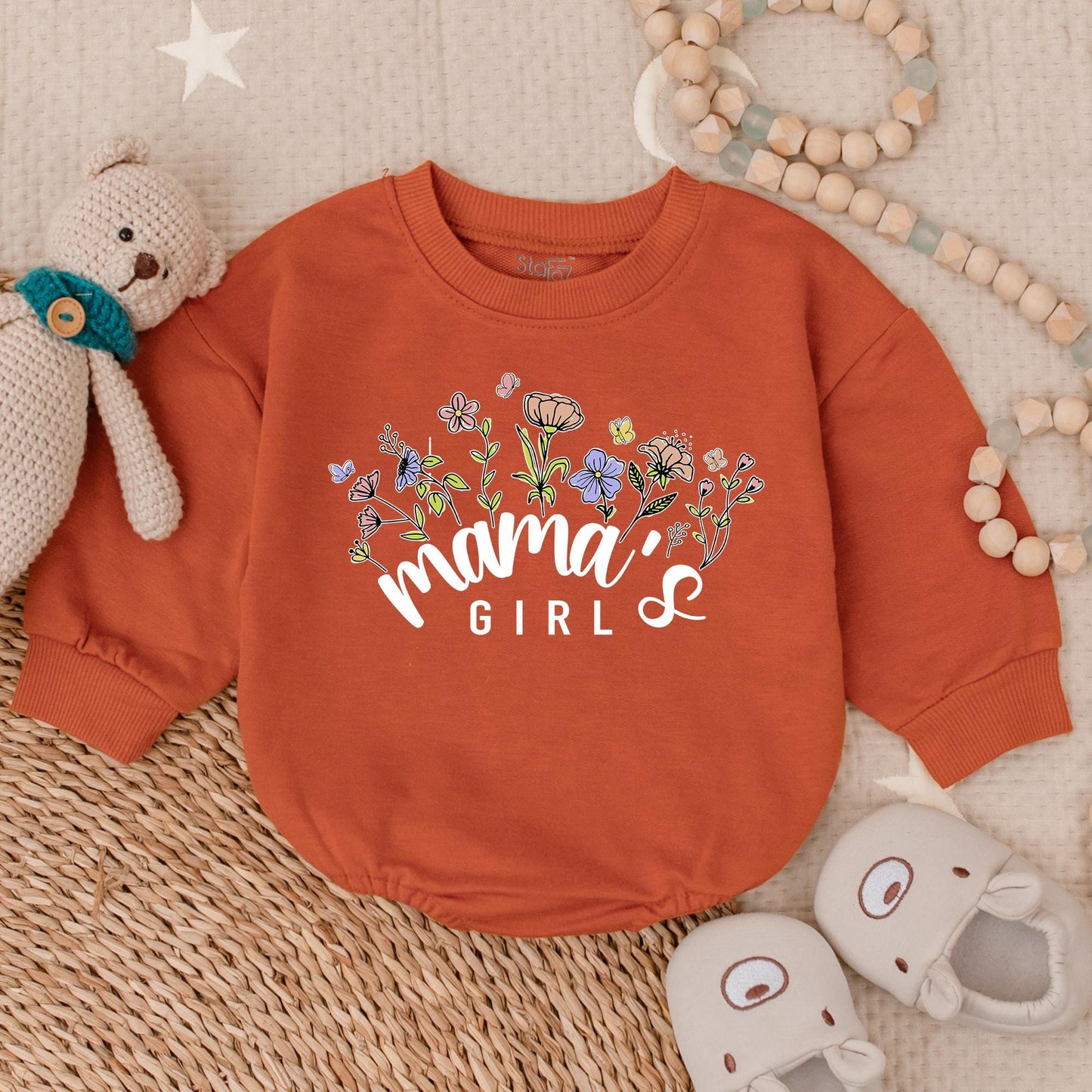 Mama's Girl Flower Bubble Romper Adorable Baby Girl Clothes Perfect Mother's Day Gift Mommy's Little Treasure