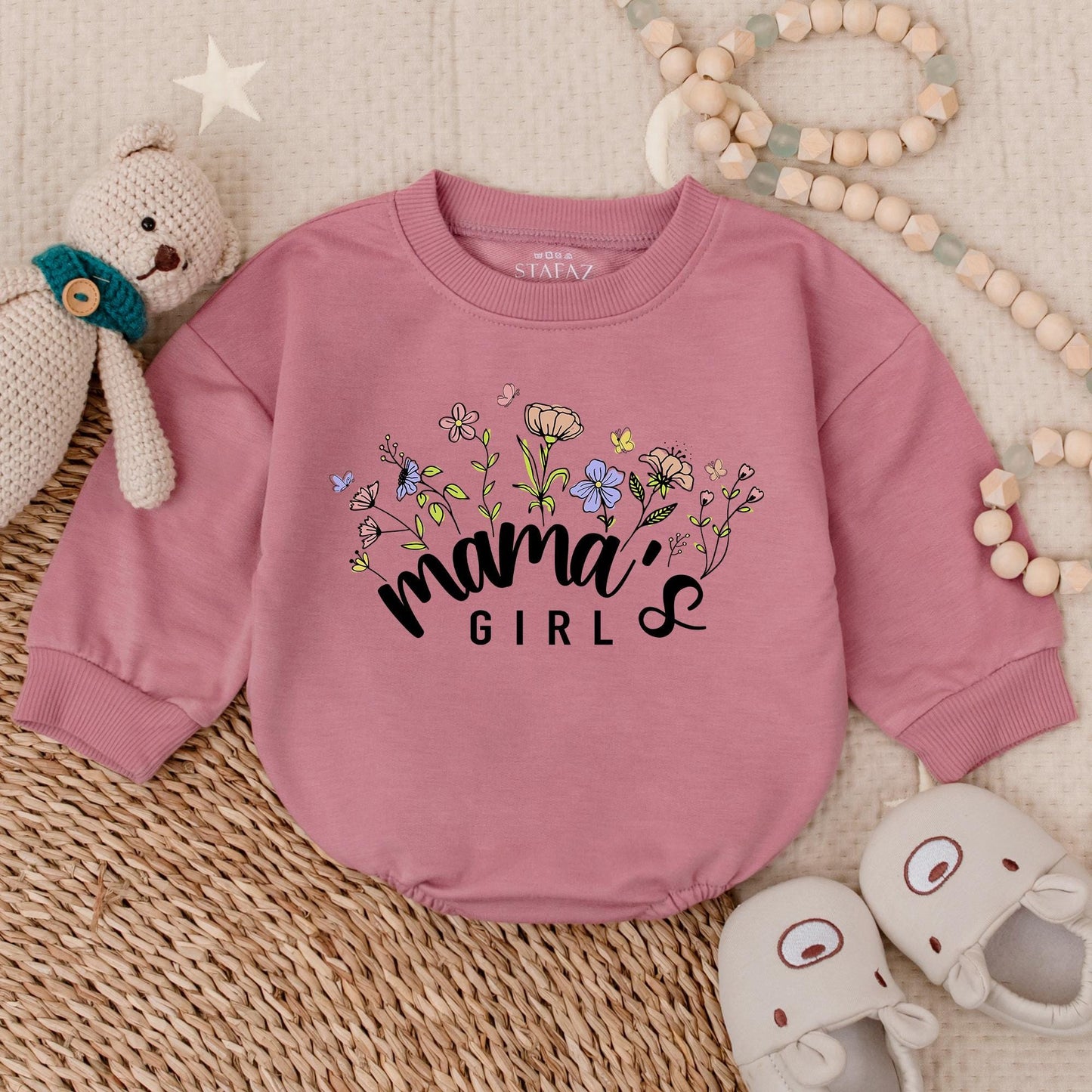 Mama's Girl Flower Bubble Romper Adorable Baby Girl Clothes Perfect Mother's Day Gift Mommy's Little Treasure