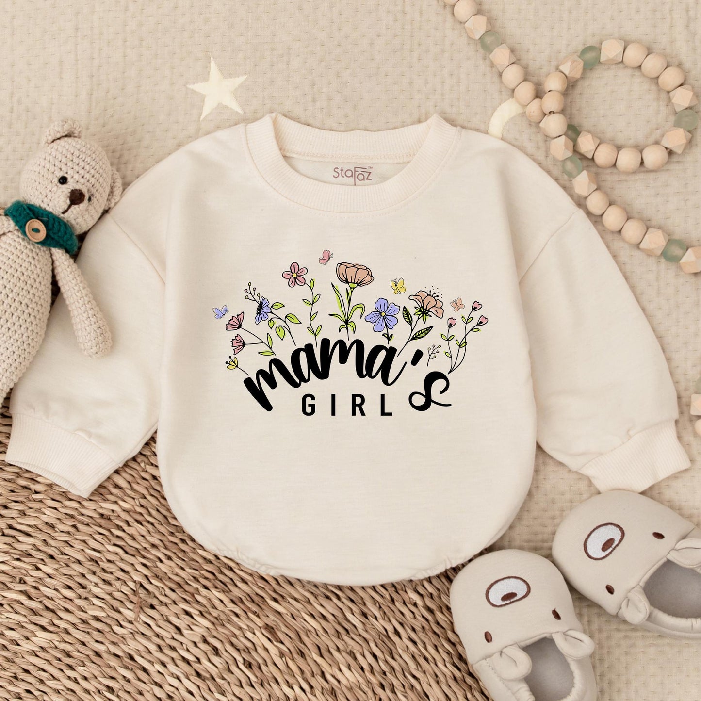 Mama's Girl Flower Bubble Romper Adorable Baby Girl Clothes Perfect Mother's Day Gift Mommy's Little Treasure