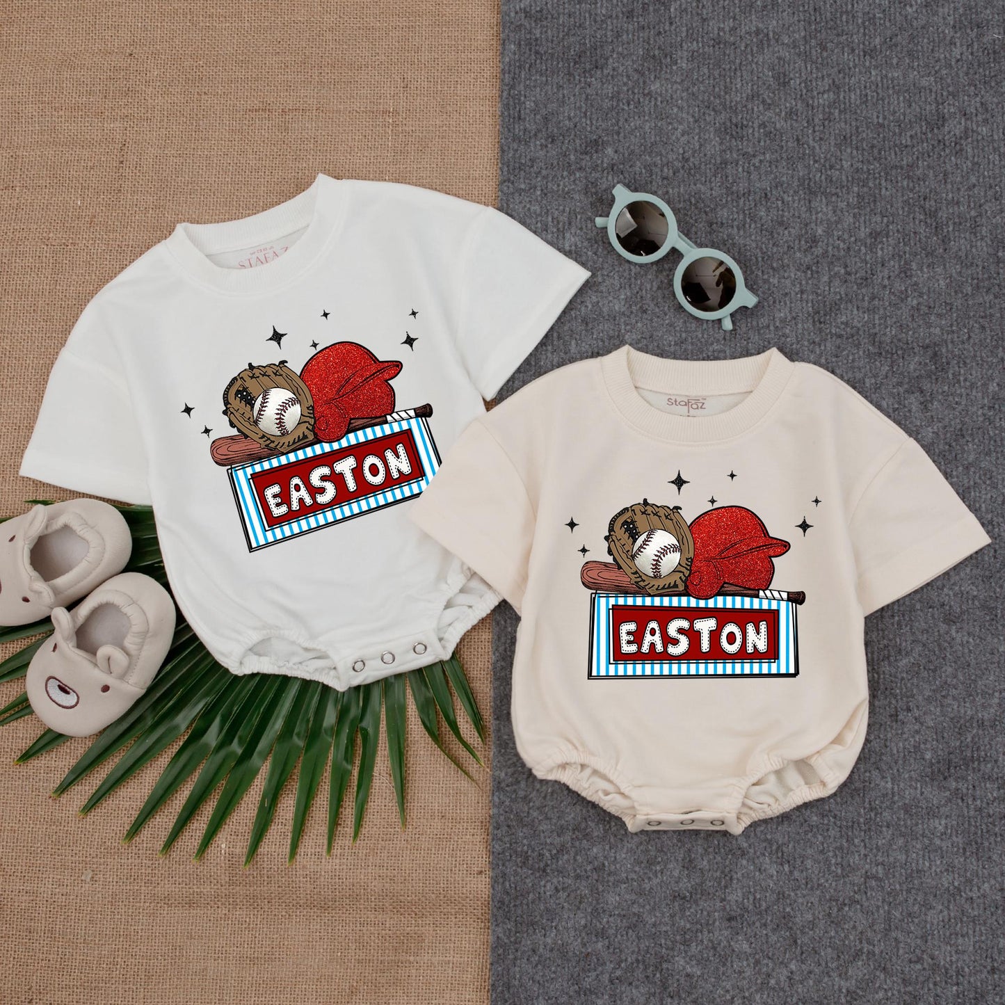 Custom Baseball Bubble Romper for Baby Boy Gameday Outfit Baseball Lover Gift Newborn Clothes Custom Name