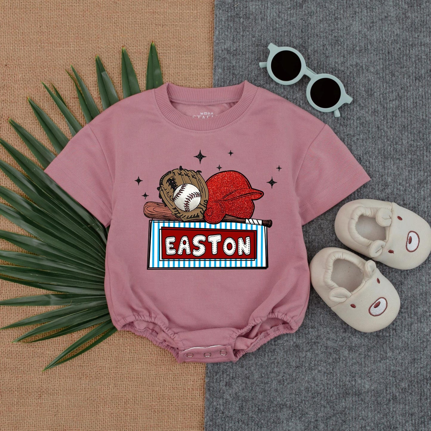 Custom Baseball Bubble Romper for Baby Boy Gameday Outfit Baseball Lover Gift Newborn Clothes Custom Name