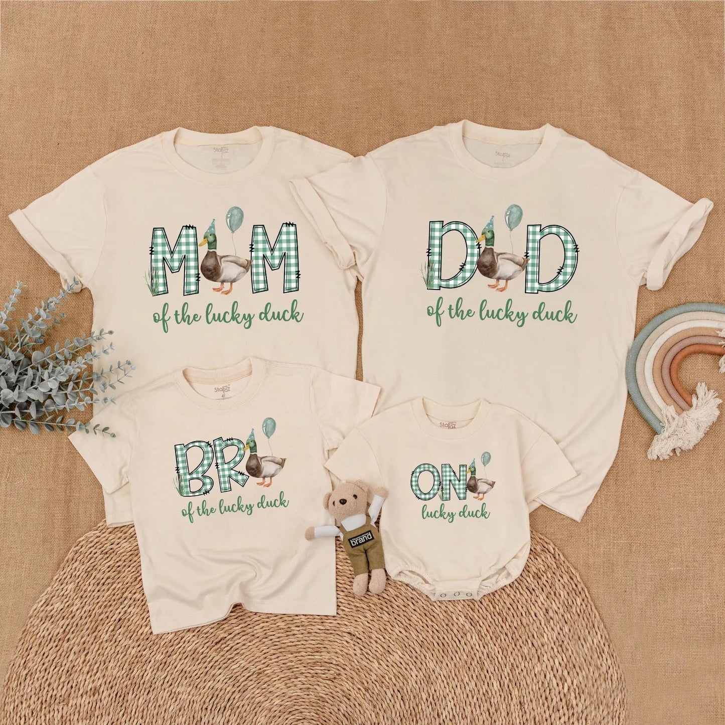 One Mallard Duck Birthday Family Matching Shirt Cute Duckling First Birthday Celebration Outfit