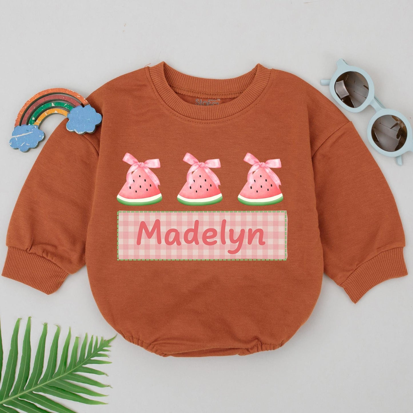 Personalized Watermelon Romper 1st Birthday Girl Outfit Baby Girl Summer Outfit Sweet Summertime Gift