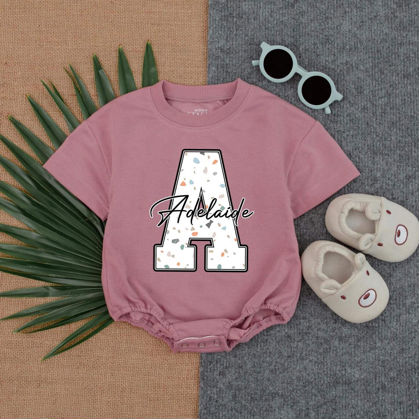 Custom Name Baby Girl Bubble Romper - Personalized Birthday Outfit & Baby Shower Gift - Short Sleeves for Summer Celebrations