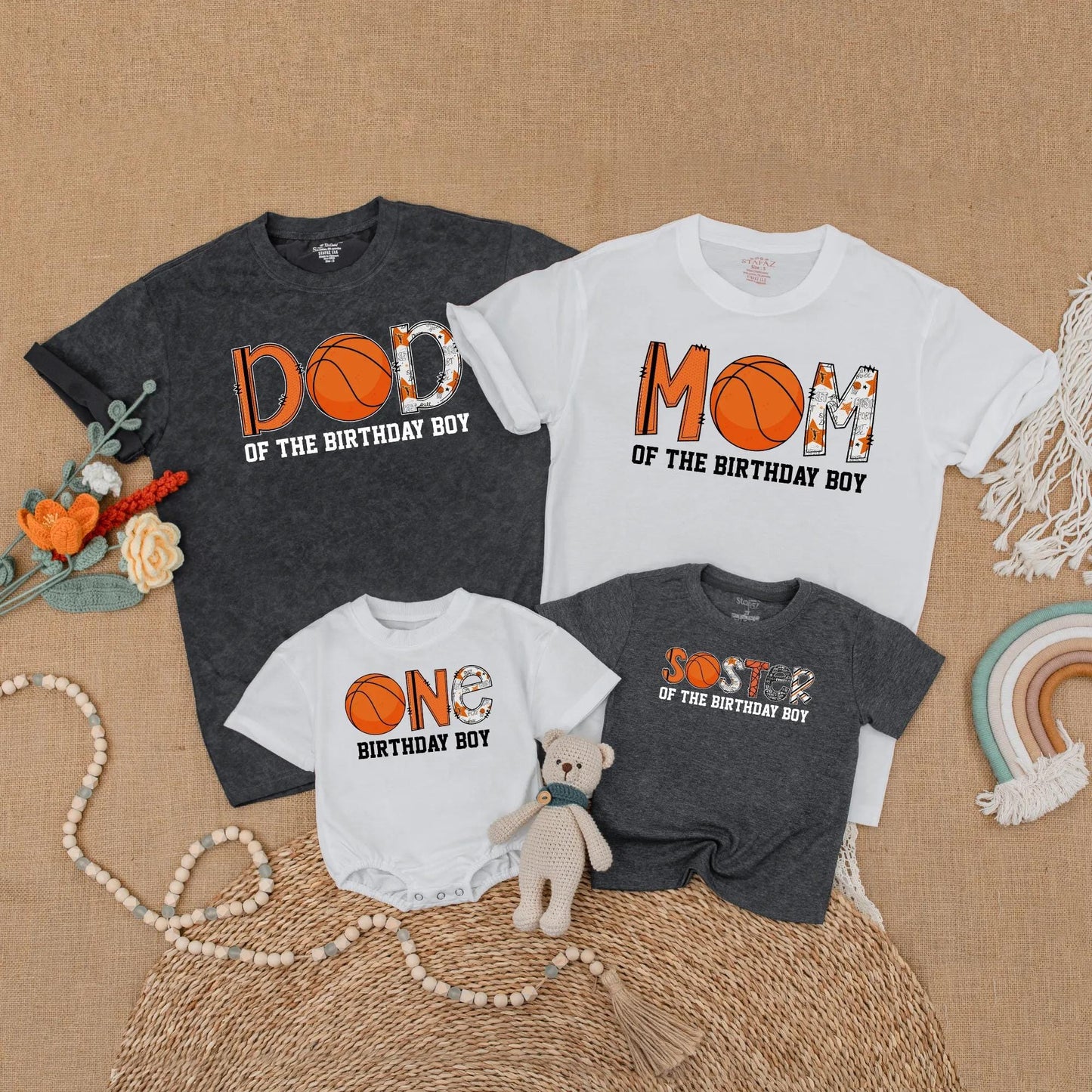 Basketball Birthday Matching Family Shirts First Birthday Boy Sports Party Outfits