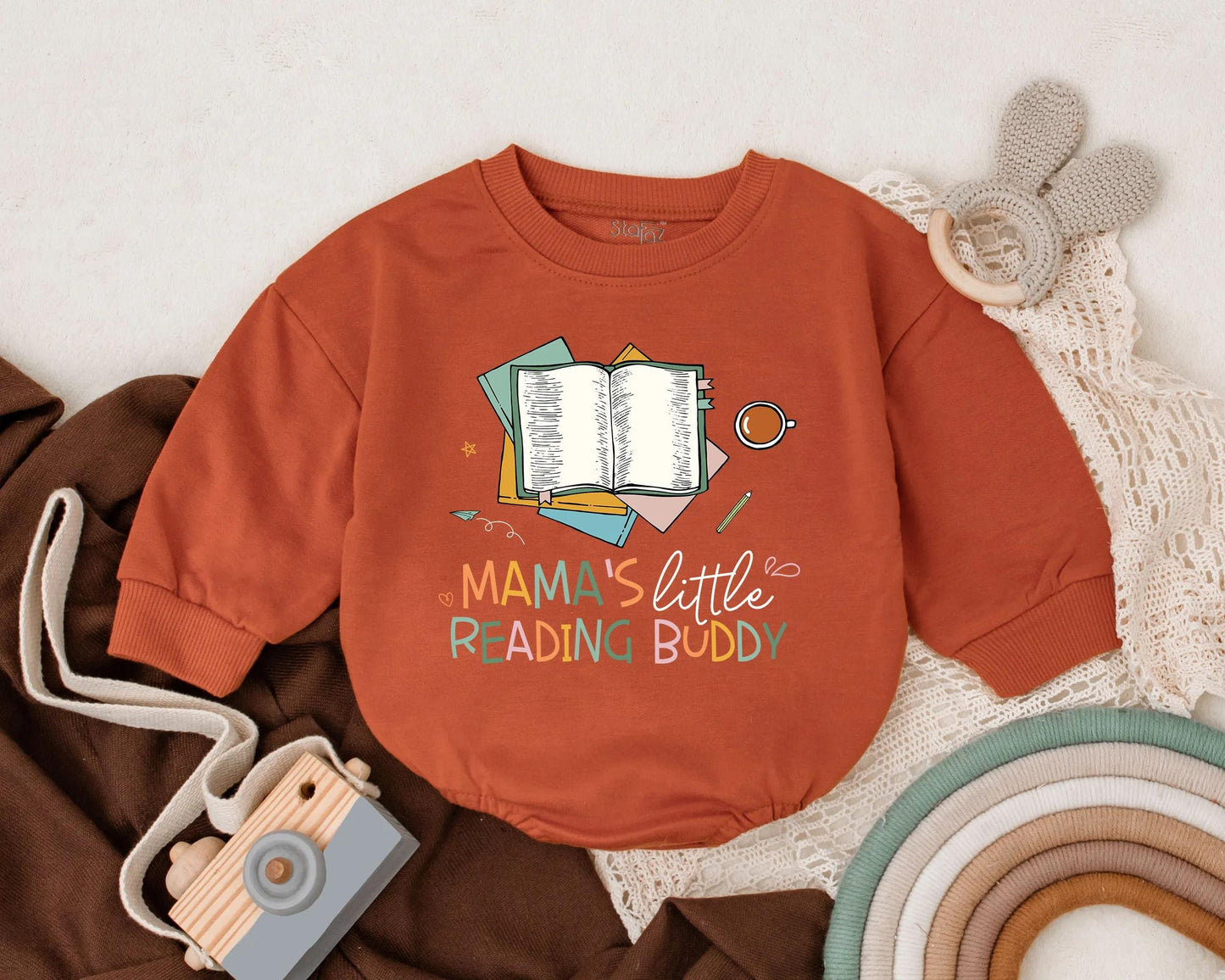 Mama's Little Reading Buddy Baby Romper Book Lover Outfit for Newborn Infant Mother's Day Gift for Bookish Moms New Mom Shower