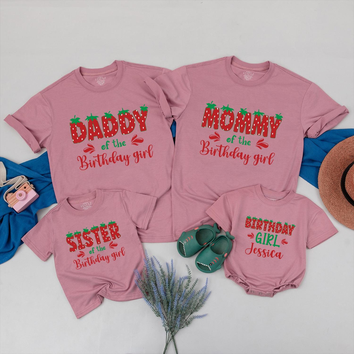 Sweet One Strawberry Birthday Girl Shirt Personalized Family Matching Party Tee Outfit First Birthday, Berry First Birthday, Sweet Strawberry Theme