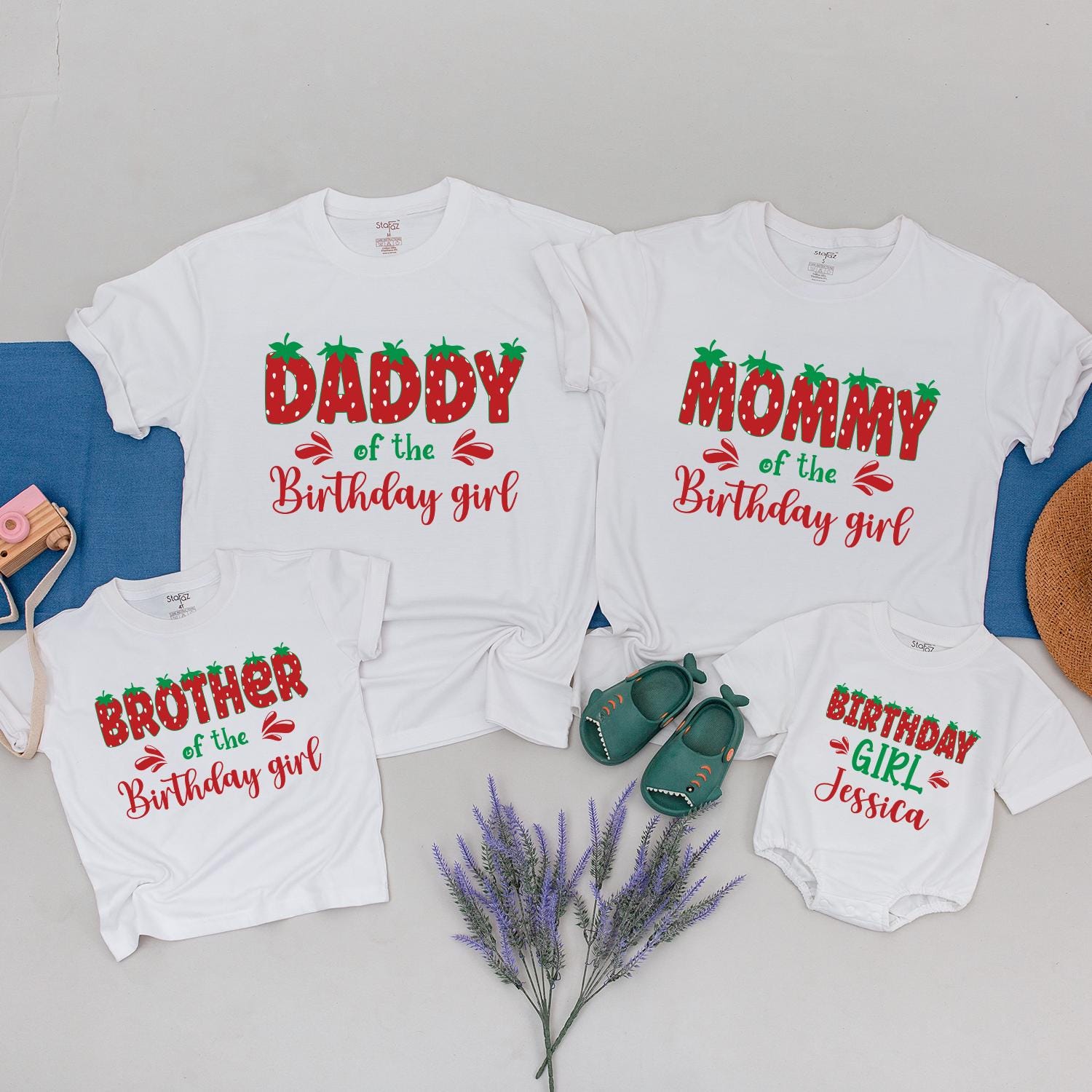 Sweet One Strawberry Birthday Girl Shirt Personalized Family Matching Party Tee Outfit First Birthday, Berry First Birthday, Sweet Strawberry Theme