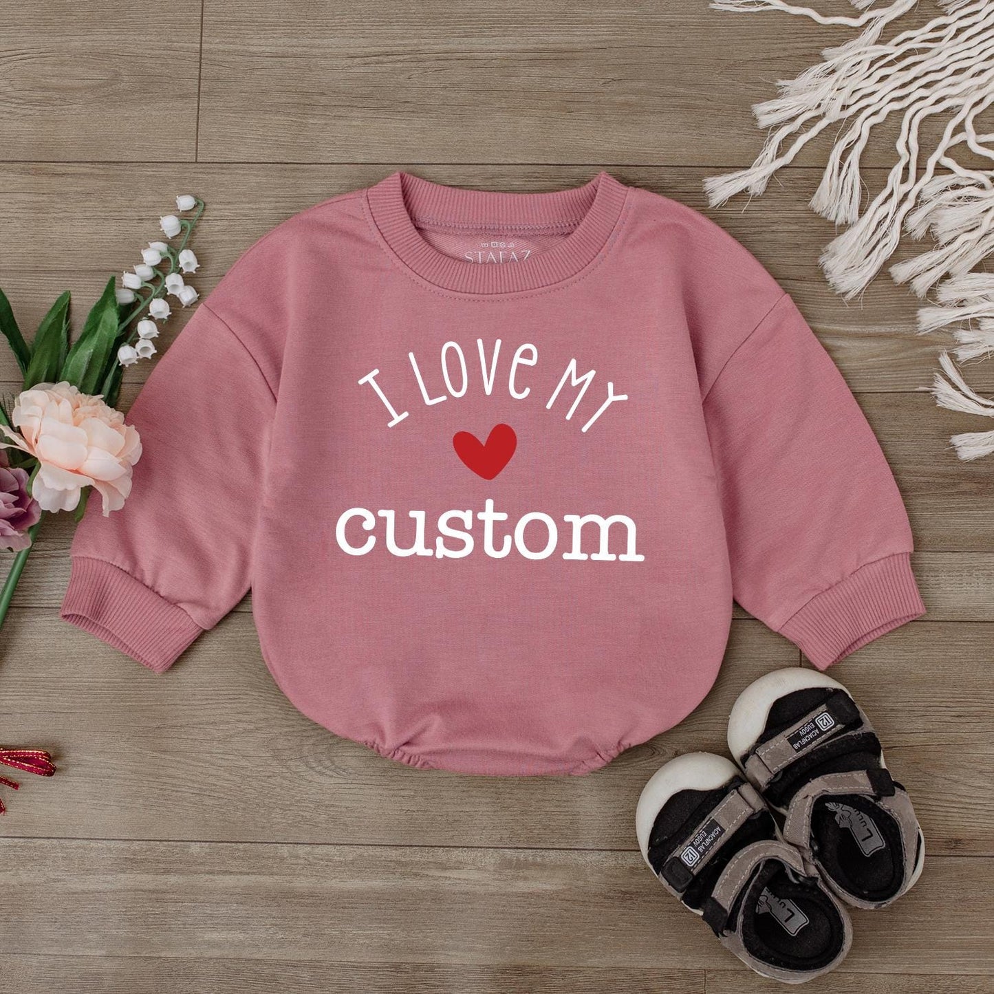 Personalized Baby Romper I Love My Grandma Cute Infant Name Bodysuit Newborn Baby Shower Gift