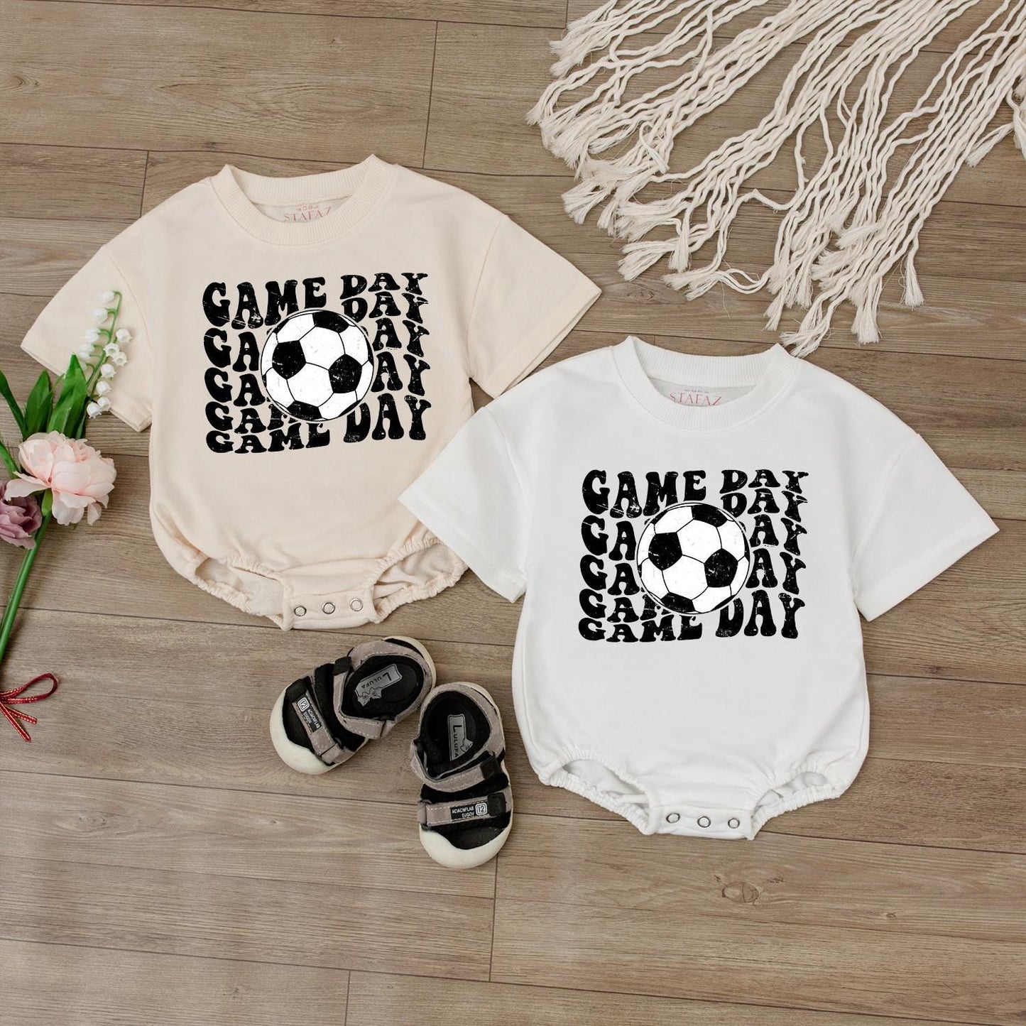 Retro Soccer Jumpsuit for Boys Baby Baseball Outfit Game Day Bodysuit Football Team Fan Gear