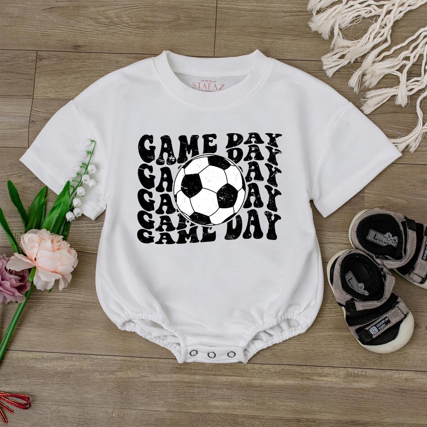 Retro Soccer Jumpsuit for Boys Baby Baseball Outfit Game Day Bodysuit Football Team Fan Gear