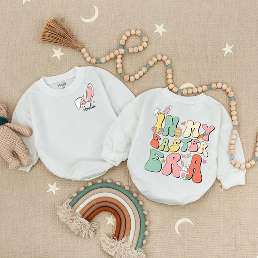Personalized In My Easter Day Era Romper, Custom Name First Easter Outfit, Cute Bunny Baby Bodysuit, Happy Easter Day Gift for Newborn, Baby Shower (136 chars)