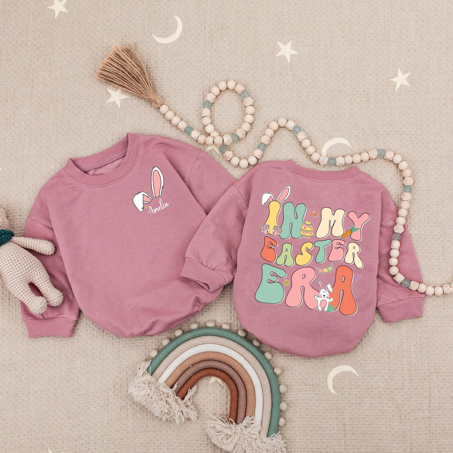 Personalized In My Easter Day Era Romper, Custom Name First Easter Outfit, Cute Bunny Baby Bodysuit, Happy Easter Day Gift for Newborn, Baby Shower (136 chars)