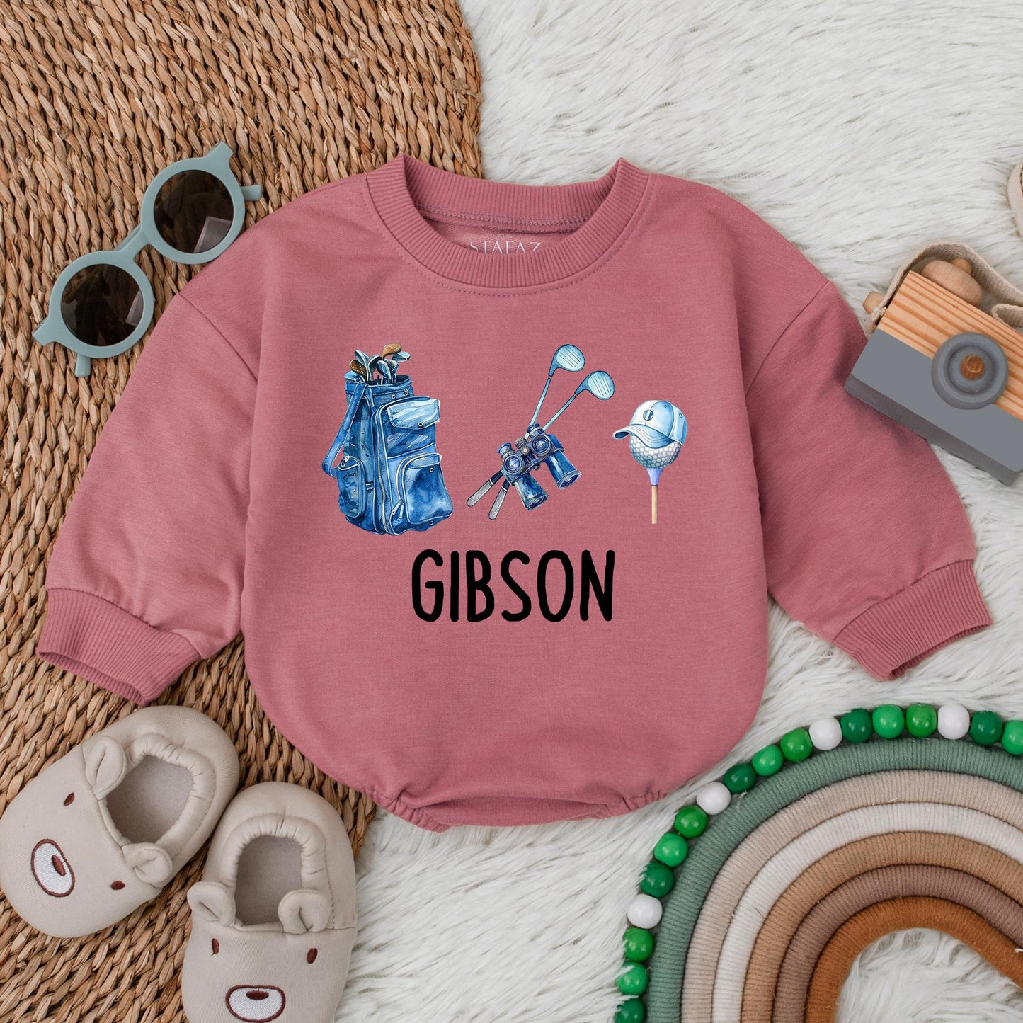 Future Golfer Baby Romper Personalized Golf Ball Bodysuit Boy Newborn Outfit Golf Lover Gift Coming Home Baby Clothes