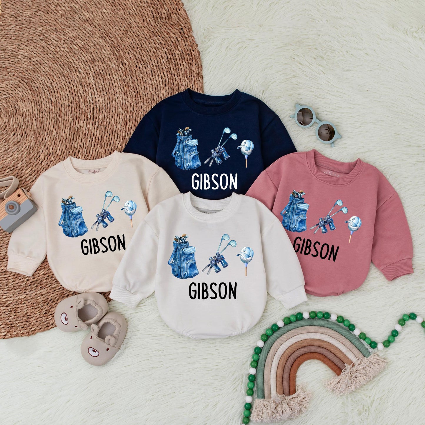 Future Golfer Baby Romper Personalized Golf Ball Bodysuit Boy Newborn Outfit Golf Lover Gift Coming Home Baby Clothes
