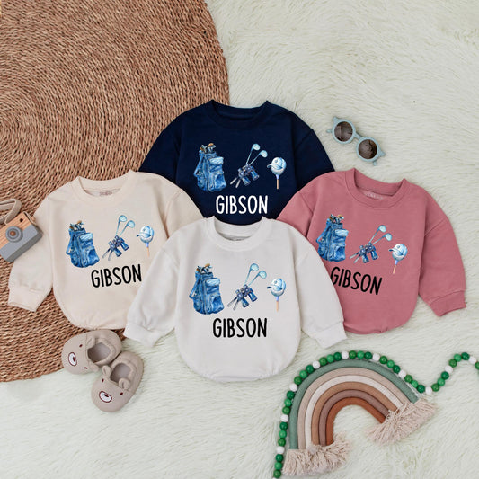 Future Golfer Baby Romper Personalized Golf Ball Bodysuit Boy Newborn Outfit Golf Lover Gift Coming Home Baby Clothes
