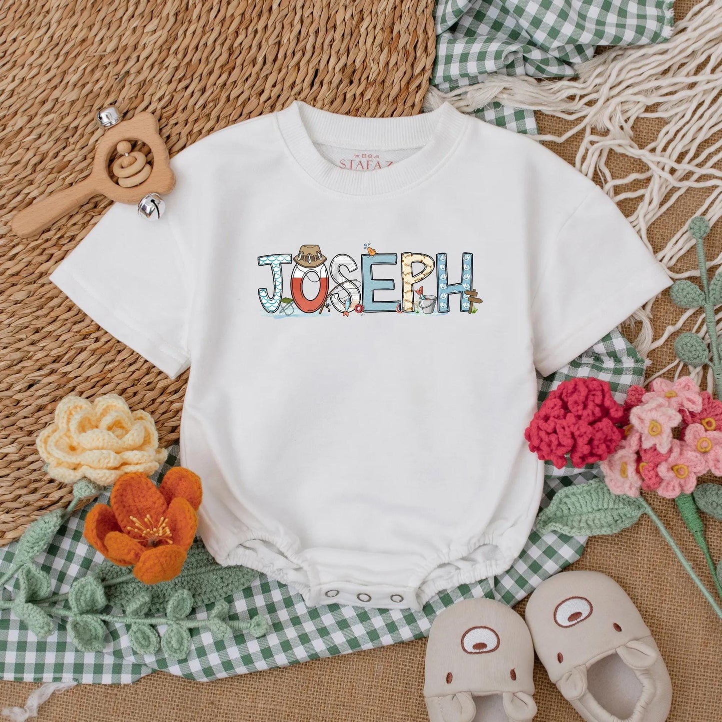 Fishing Baby Romper - Personalized Father's Day Baby Bodysuit - Fishing Baby Shower Gift Outfit for Boy or Girl