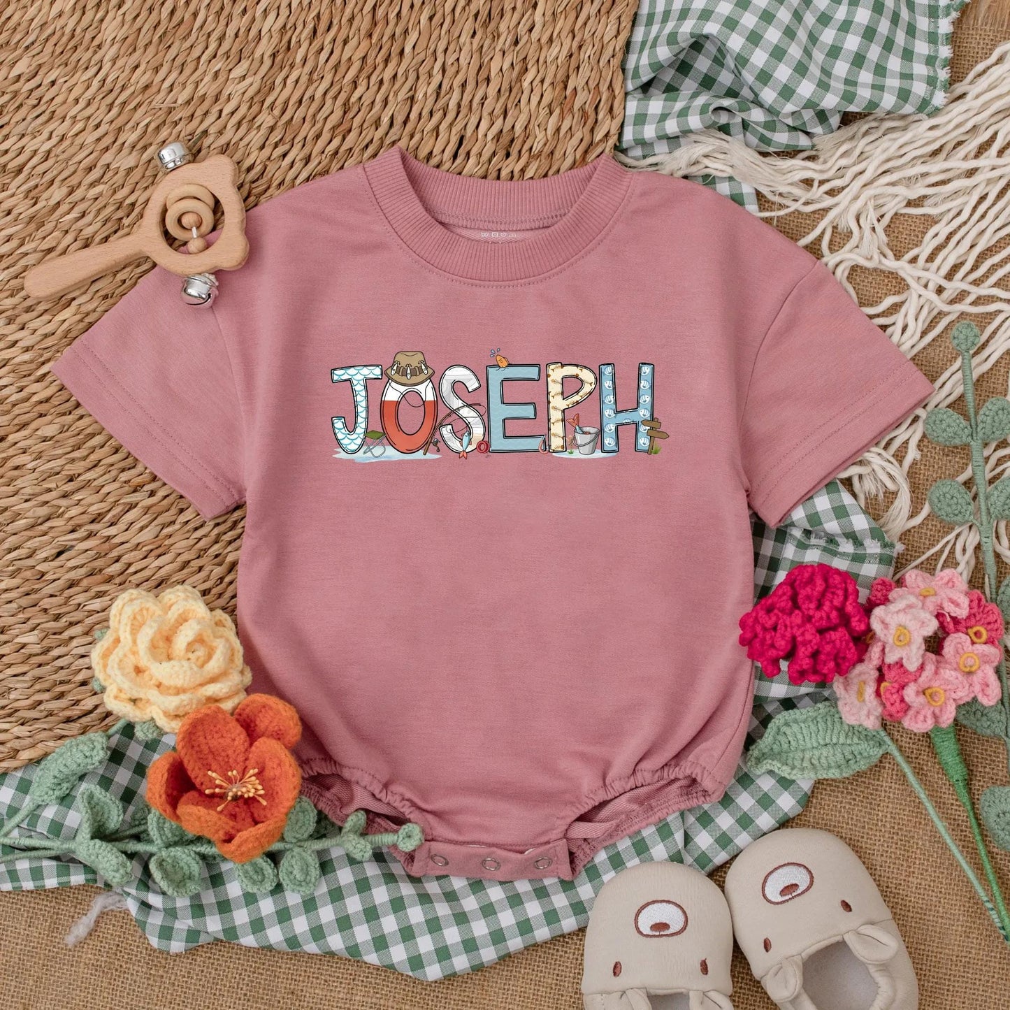 Fishing Baby Romper - Personalized Father's Day Baby Bodysuit - Fishing Baby Shower Gift Outfit for Boy or Girl