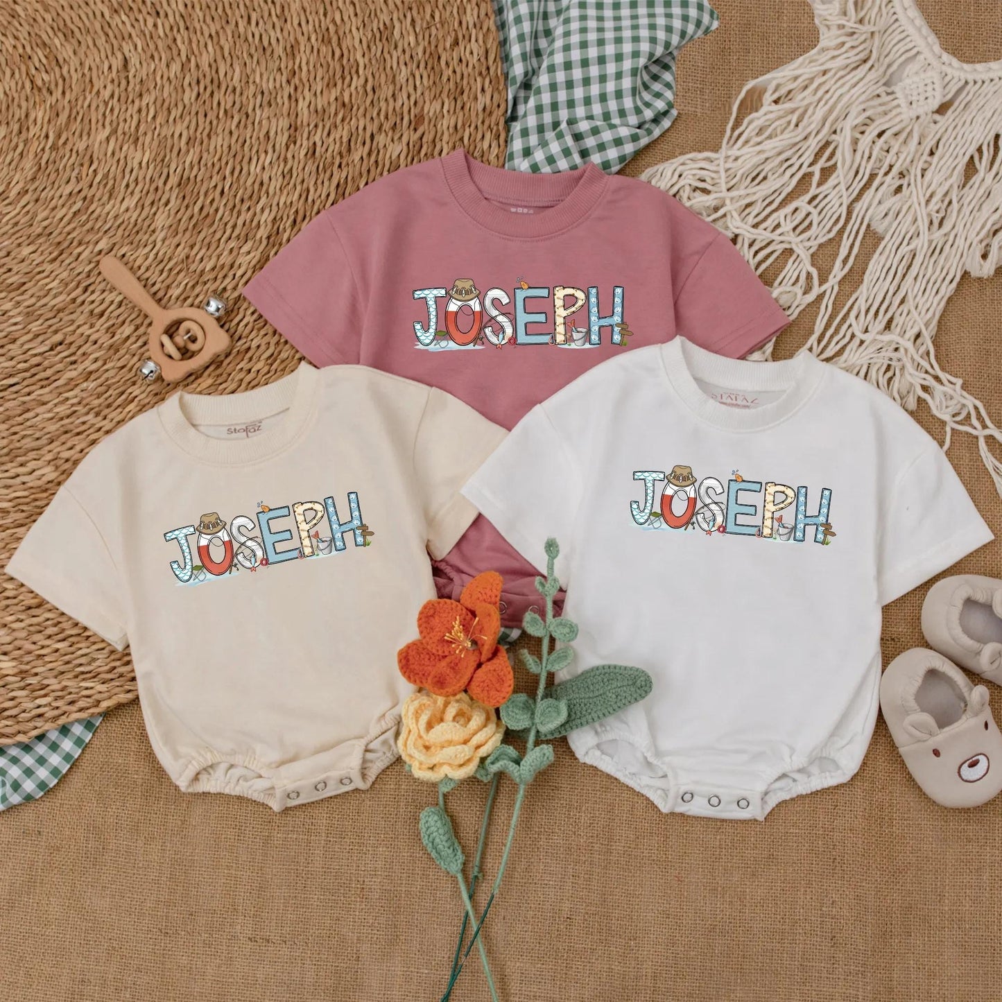 Fishing Baby Romper - Personalized Father's Day Baby Bodysuit - Fishing Baby Shower Gift Outfit for Boy or Girl