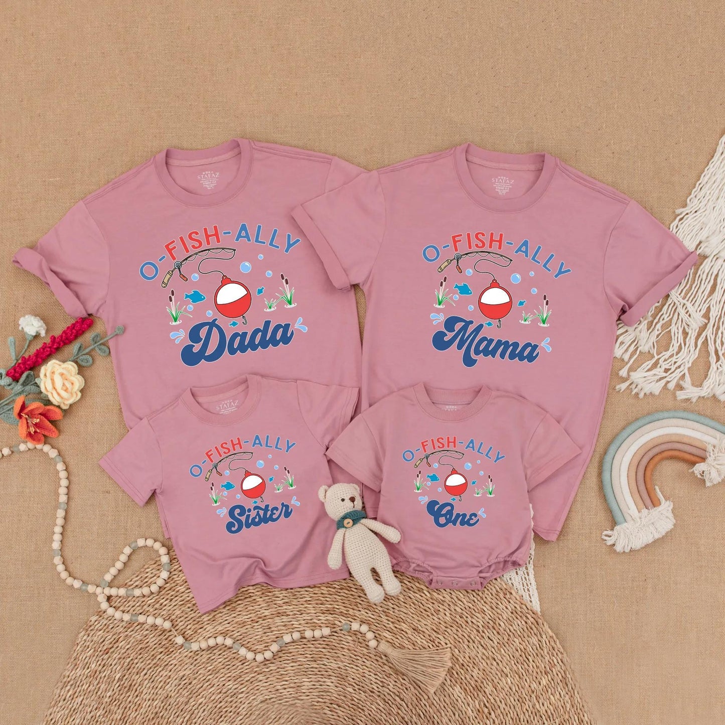O-Fish-Ally One Matching Birthday Shirt Fishing Family Outfit Mommy and Me First Birthday Gift