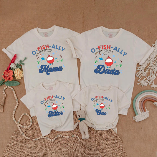 O-Fish-Ally One Matching Birthday Shirt Fishing Family Outfit Mommy and Me First Birthday Gift
