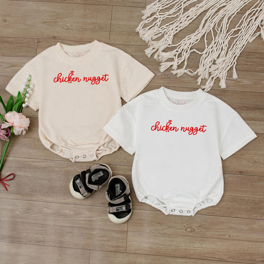 Funny Chicken Nugget Baby Romper Cute Infant Bodysuit Unisex Newborn Coming Home Outfit Baby Shower Gift